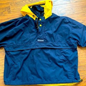 Men’s Ralph Lauren Chaps Pullover Jacket-Navy Blue & Yellow Rain Resistant-XXL